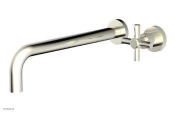 Phylrich Basic 12" Single Handle Wall Lavatory Set - Cross Handle D131-17 - Satin Nickel