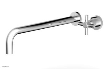 Phylrich Basic 14" Single Handle Wall Lavatory Set - Cross Handle D131-18 - Polished Chrome