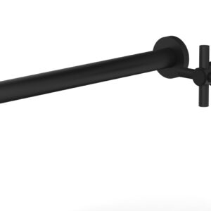 Phylrich Basic 14″ Single Handle Wall Lavatory Set – Cross Handle D131-18 – Matte Black