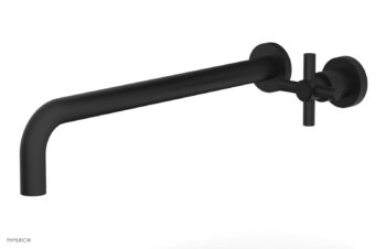 Phylrich Basic 14" Single Handle Wall Lavatory Set - Cross Handle D131-18 - Matte Black