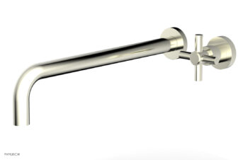 Phylrich Basic 14" Single Handle Wall Lavatory Set - Cross Handle D131-18 - Satin Nickel
