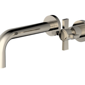 Phylrich Basic Single Handle Wall Lavatory Set – Cross Handle D132-15 – Polished Nickel