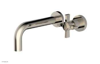 Phylrich Basic Single Handle Wall Lavatory Set - Cross Handle D132-15 - Polished Nickel