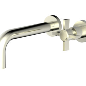 Phylrich Basic Single Handle Wall Lavatory Set – Cross Handle D132-15 – Satin Nickel