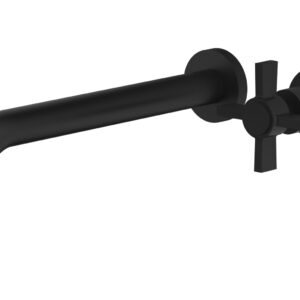 Phylrich Basic 10″ Single Handle Wall Lavatory Set – Cross Handle D132-16 – Matte Black