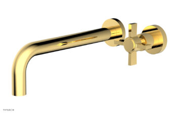 Phylrich Basic 10" Single Handle Wall Lavatory Set - Cross Handle D132-16 - Polished Gold