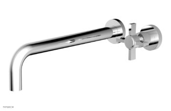 Phylrich Basic 12" Single Handle Wall Lavatory Set - Cross Handle D132-17 - Polished Chrome