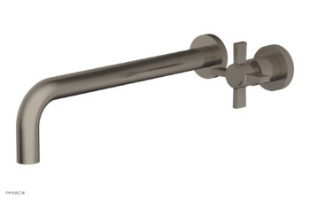 Phylrich Basic 12" Single Handle Wall Lavatory Set - Cross Handle D132-17 - Pewter