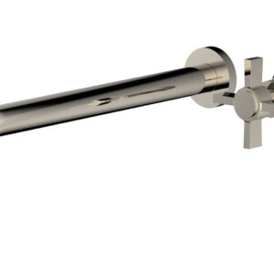 Phylrich Basic 12″ Single Handle Wall Lavatory Set – Cross Handle D132-17 – Polished Nickel