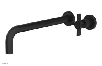 Phylrich Basic 12" Single Handle Wall Lavatory Set - Cross Handle D132-17 - Matte Black