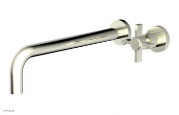 Phylrich Basic 12" Single Handle Wall Lavatory Set - Cross Handle D132-17 - Satin Nickel