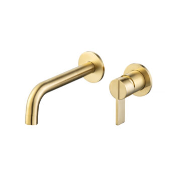 Isenberg Single Handle Wall Mounted Bathroom Faucet In Satin Brass