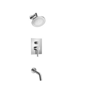 Flusso Two Output Shower Set With Shower Head And Tub Spout In Chrome