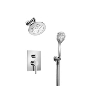 Flusso Two Output Shower Set With Shower Head And Hand Held In Chrome