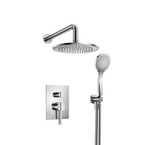 Flusso Two Output Shower Set With Shower Head And Hand Held In Chrome