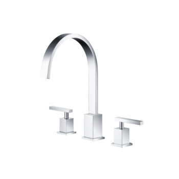 Isenberg Three Hole 8" Widespread Two Handle Bathroom Faucet In Chrome
