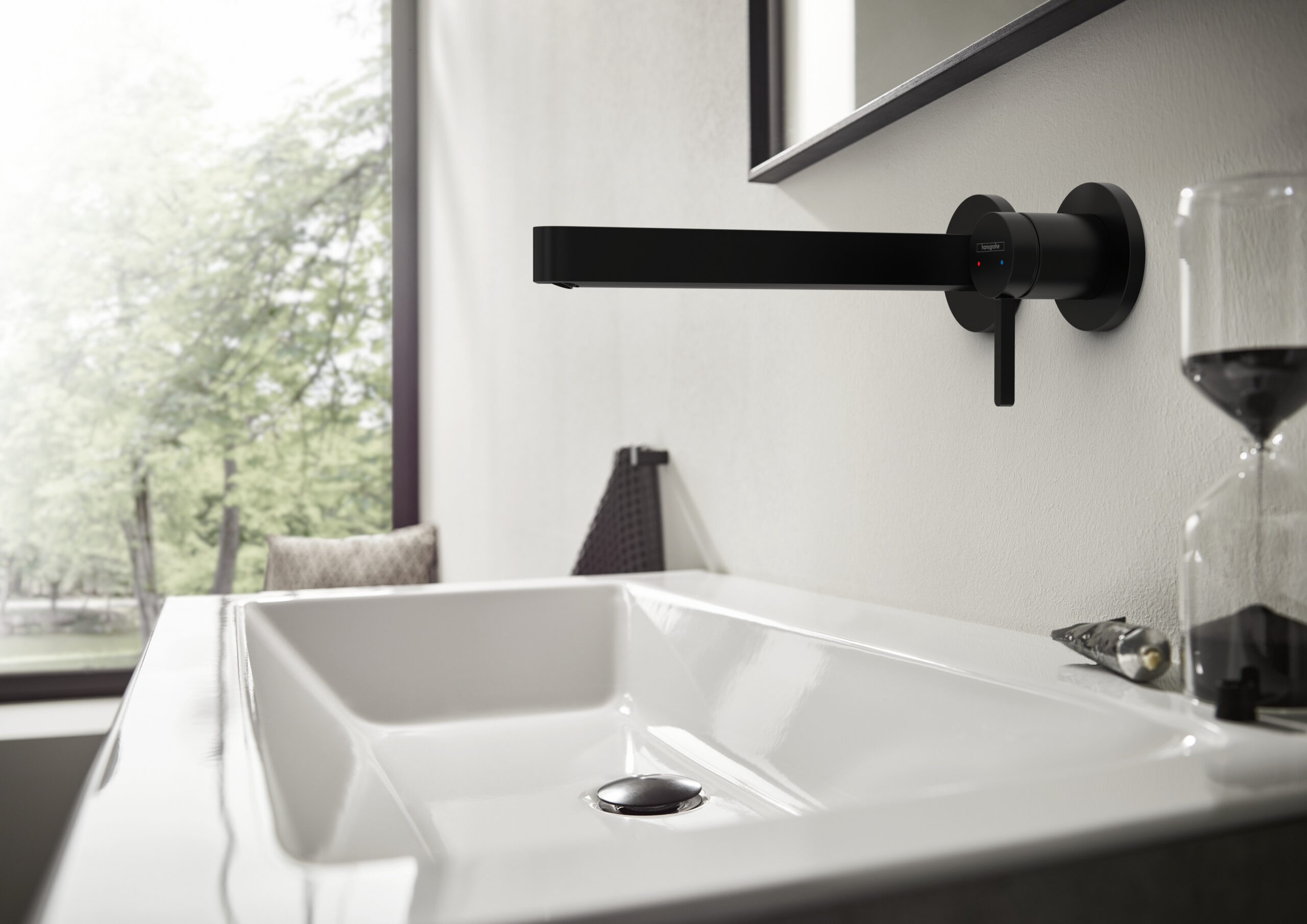 Hansgrohe Finoris Wall-Mounted Single-Handle Faucet Trim, 1.2 GPM in Matte Black - Image 2