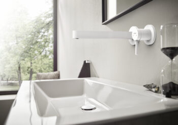 Hansgrohe Finoris Wall-Mounted Single-Handle Faucet Trim, 1.2 GPM in Matte White - Image 2