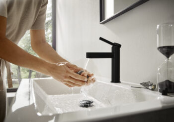 Hansgrohe Finoris Single-Hole Faucet 110 with Pop-Up Drain, 1.2 GPM in Matte Black - Image 3