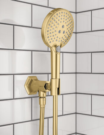 Hansgrohe Locarno Handshower Holder with Outlet in Brushed Gold Optic - Image 2