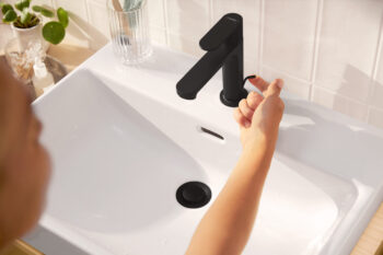 Hansgrohe Rebris S Single-Hole Faucet 110 with Pop-Up Drain, 1.2 GPM in Matte Black - Image 2