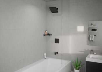 Hansgrohe Crometta E Showerhead 240 1-Jet, 2.5 GPM in Matte Black - Image 3