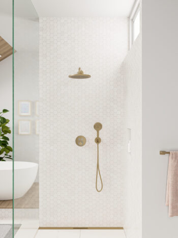 Hansgrohe ShowerSelect S Thermostatic Trim for 2 Functions, Round in Brushed Bronze - Image 2