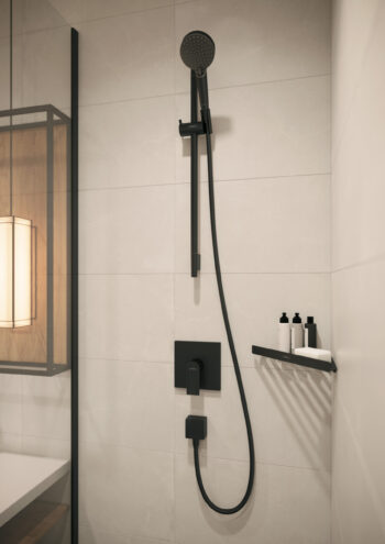Hansgrohe FixFit Wall Outlet Square with Check Valves in Matte Black - Image 4