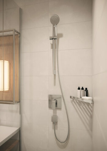 Hansgrohe FixFit Wall Outlet Square with Check Valves in Chrome - Image 4