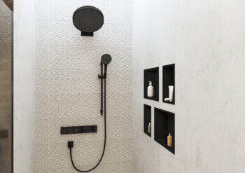 Hansgrohe FixFit Wall Outlet Square with Check Valves in Matte Black - Image 5