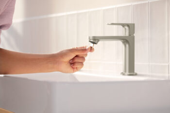 Hansgrohe Rebris S Single-Hole Faucet 110 with Pop-Up Drain, 1.2 GPM in Brushed Nickel - Image 3
