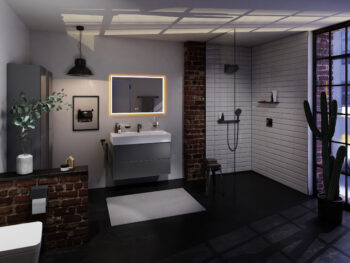 Hansgrohe Rainfinity Showerhead 250 3-Jet with Wall Connector Trim, 1.75 GPM in Matte Black - Image 4