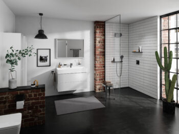 Hansgrohe Rainfinity Showerhead 250 3-Jet with Wall Connector Trim, 1.75 GPM in Matte Black - Image 3