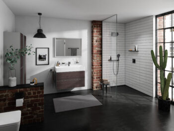 Hansgrohe Rainfinity Showerhead 250 3-Jet with Wall Connector Trim, 1.75 GPM in Matte Black - Image 2