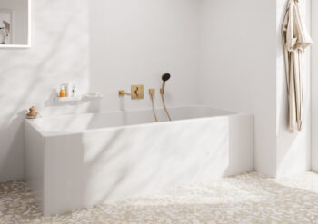 Hansgrohe FixFit Wall Outlet Square with Check Valves in Brushed Bronze - Image 3