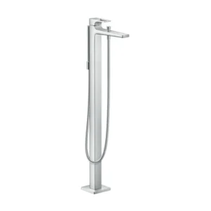 Hansgrohe Metropol Freestanding Tub Filler Trim with Loop Handle and 1.75 GPM Handshower in Chrome