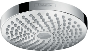 Hansgrohe Croma Select S Showerhead 180 2-Jet, 1.8 GPM in Chrome