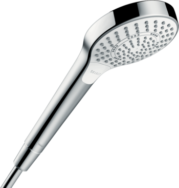 Hansgrohe Croma Select S Handshower 110 3-Jet, 1.75 GPM in White / Chrome