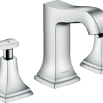 Hansgrohe Metropol Classic Widespread Faucet 110 with Lever Handles and Pop-Up Drain, 0.5 GPM in Brushed Nickel