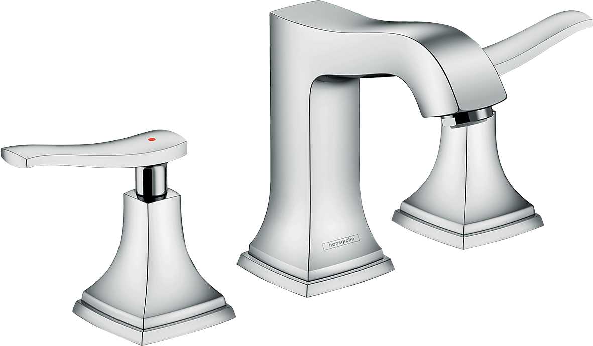 Hansgrohe Metropol Classic Widespread Faucet 110 with Lever Handles and Pop-Up Drain, 1.2 GPM in Chrome