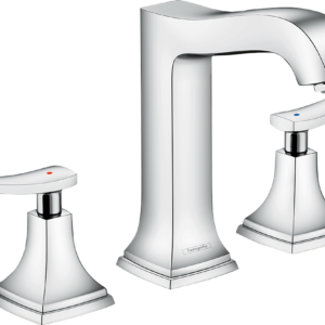 Hansgrohe Metropol Classic Widespread Faucet 160 with Lever Handles and Pop-Up Drain, 1.2 GPM in Chrome