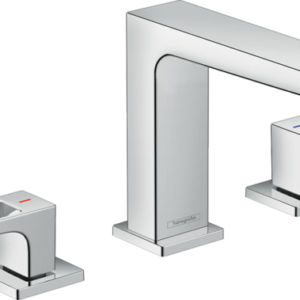 Hansgrohe Metropol Widespread Faucet 110 with Loop Handles and Pop-Up Drain, 0.5 GPM in Brushed Nickel