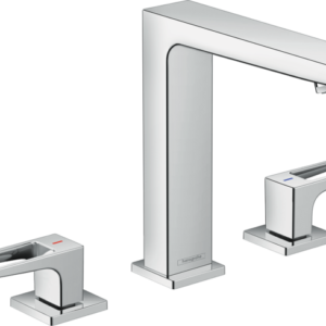 Hansgrohe Metropol Widespread Faucet 160 with Loop Handles and Pop-Up Drain, 1.2 GPM in Chrome