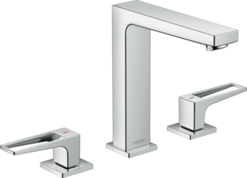 Hansgrohe Metropol Widespread Faucet 160 with Loop Handles and Pop-Up Drain, 1.2 GPM in Chrome