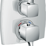 Hansgrohe Ecostat Classic Thermostatic Trim with Volume Control, Square in Polished Nickel