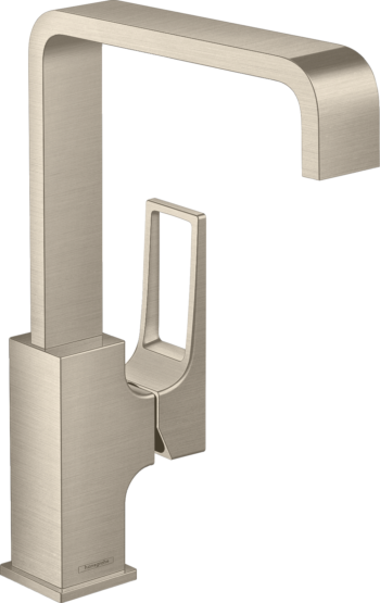 Hansgrohe Metropol Single-Hole Faucet 230 with Loop Handle and Swivel Spout, 1.2 GPM in Brushed Nickel