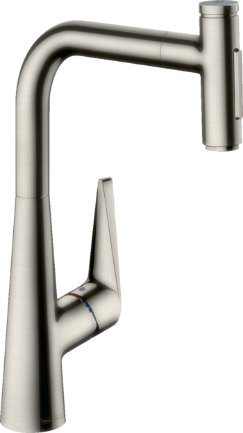 Hansgrohe Talis Select S HighArc Kitchen Faucet, 2-Spray Pull-Out, 1.75 GPM in Steel Optic