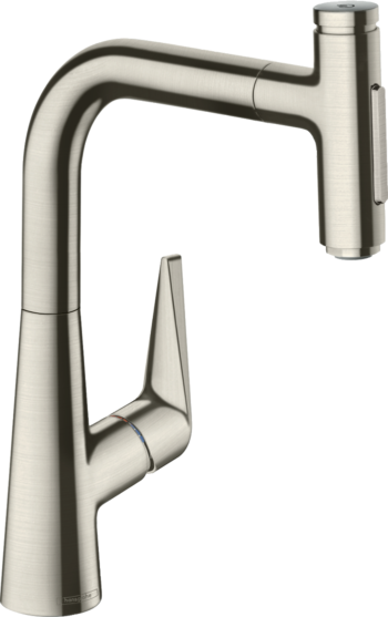 Hansgrohe Talis Select S Prep Kitchen Faucet, 2-Spray Pull-Out, 1.75 GPM in Steel Optic
