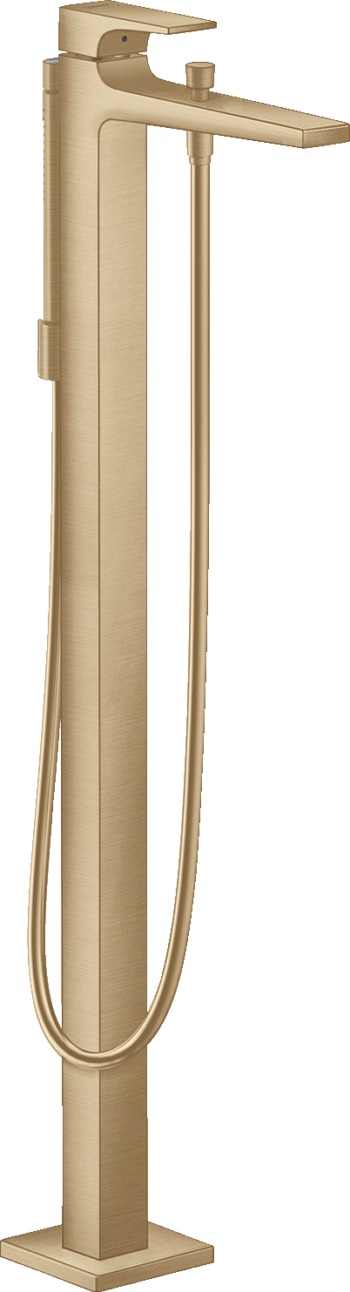 Hansgrohe Metropol Freestanding Tub Filler Trim with Lever Handle and 1.75 GPM Handshower in Brushed Bronze
