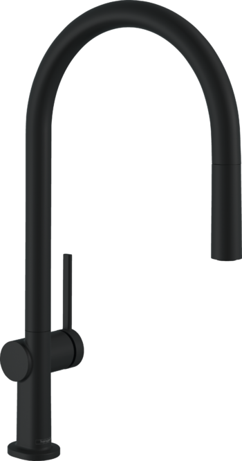Hansgrohe Talis N HighArc Kitchen Faucet, O-Style 2-Spray Pull-Down, 1.5 GPM in Matte Black